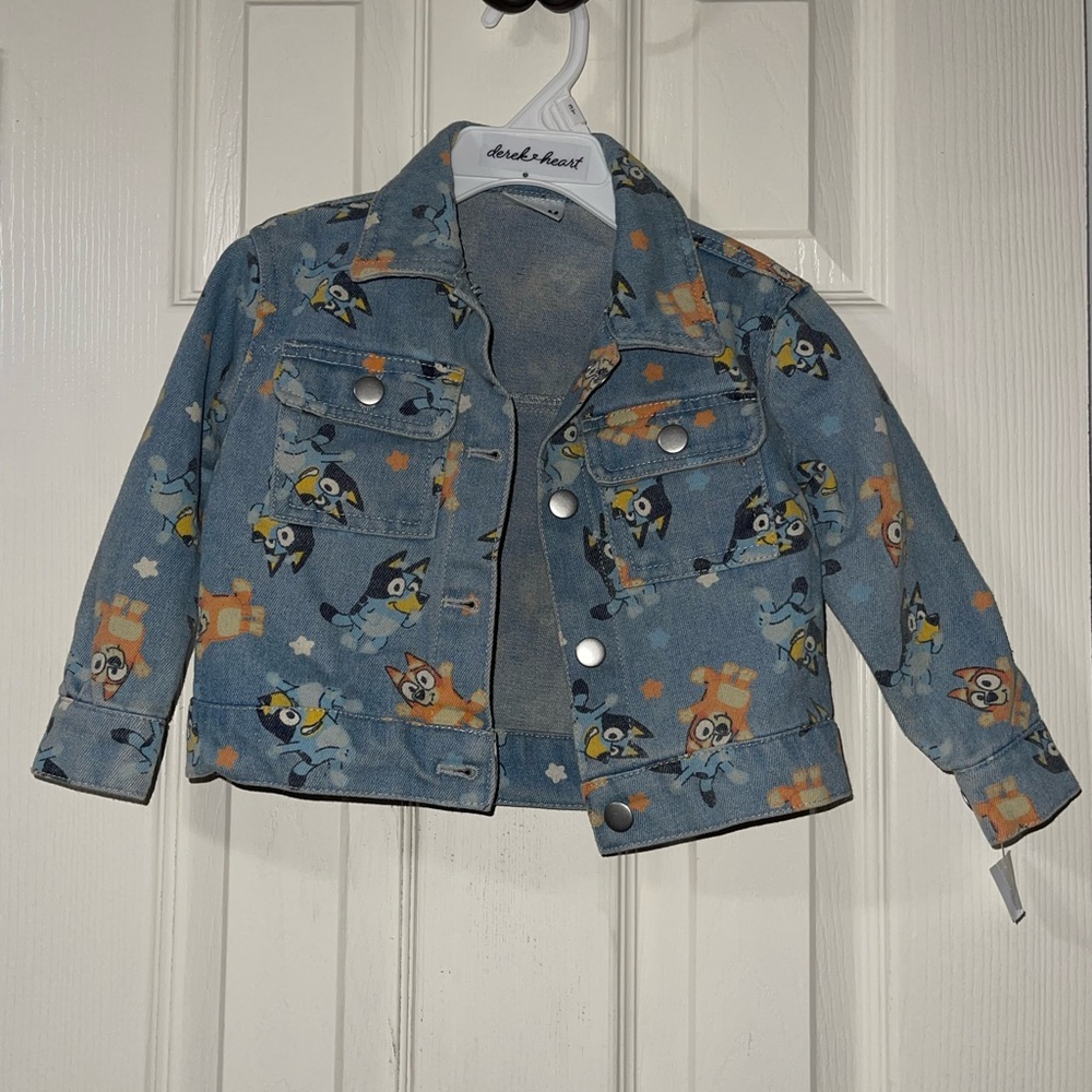 Kids Cartoon Print Denim Jacket
